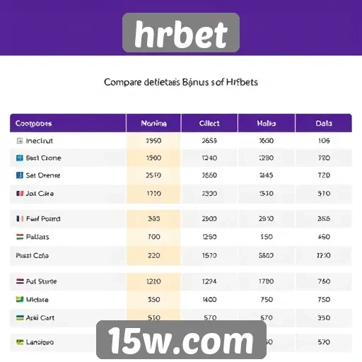 Comparação de bônus oferecidos pelo hrbet